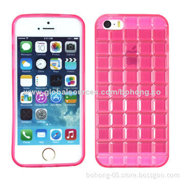 Grid Grain TPU Phone Cases for iPhone 5S, Good Quality, Anti-scratch and Fade